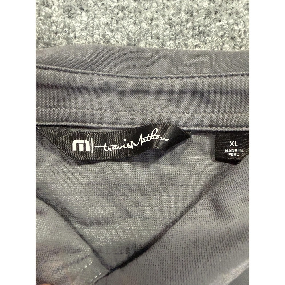 Travis Mathew Polo Shirt Mens XL Gray Long Sleeve Cotton Blend Golf Performance - Picture 5 of 7